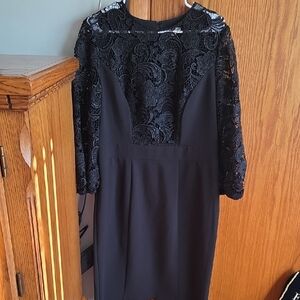 Eva Mendes for New York & Company Black Lace Long Sleeve Dress